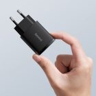 Baseus Compact Hálózati Gyorstöltő - 1xUSB + 1xUSB-C - 20W - Fekete