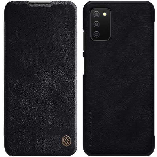 Samsung Galaxy A03s Tok - Nillkin Qin Leather - Fekete