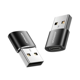 Joyroom USB-A - USB-C Adapter - Fekete x 2 db Joyroom USB-A - USB-C Adapter - Fekete x 2 db