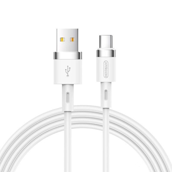 Joyroom USB-A - USB-C Liquid Silicone Kábel - 1.2m 2.4A - Fehér