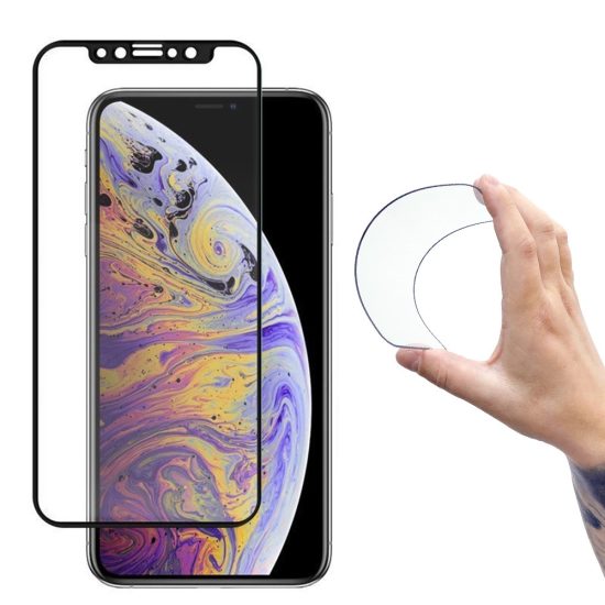 iPhone 14 Plus / 13 Pro Max Kijelzővédő Üvegfólia - Wozinsky Full Cover Flexi Nano Glass - Fekete Kerettel