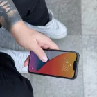 iPhone 13 Mini Kijelzővédő Üvegfólia - Wozinsky Full Cover Flexi Nano Glass - Fekete Kerettel