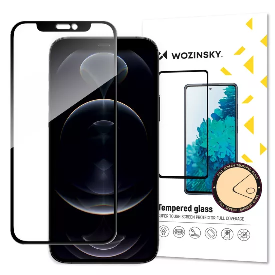 iPhone 17e / 16e / 14 / 13 / 13 Pro Kijelzővédő Üvegfólia - Wozinsky Full Glue Tempered Glass - Fekete