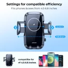 Joyroom JR-ZS241 15W Qi Töltő és Mechanikus Autós Tartó - Szellőzőrácsba - Fekete
