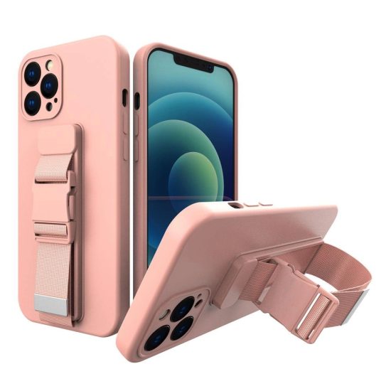 iPhone XR Tok - Rope Case - Pánttal - Pink