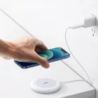Ugreen Vezeték Nélküli Qi/MagSafe Töltő 15W + Szilikon Tok - Fehér