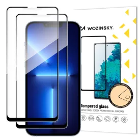   iPhone 17e / 16e / 14 / 13 / 13 Pro Kijelzővédő Üvegfólia - Wozinsky Full Glue Tempered Glass - Fekete x 2 db