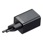 Baseus Super Si Pro Hálózati Gyorstöltő 30W - USB-A + USB-C - Fekete
