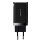 Baseus Super Si Pro Hálózati Gyorstöltő 30W - USB-A + USB-C - Fekete
