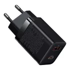 Baseus Super Si Pro Hálózati Gyorstöltő 30W - USB-A + USB-C - Fekete