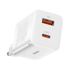 Baseus Super Si Pro Hálózati Gyorstöltő 30W - USB-A + USB-C - Fehér   Baseus Super Si Pro Hálózati Gyorstöltő 30W - USB-A + USB-C - Fehér