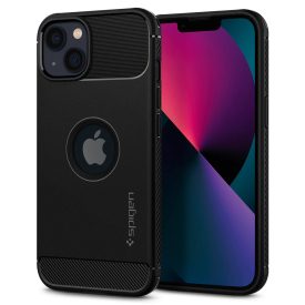 iPhone 13 Tok - Spigen Rugged Armor - Fekete iPhone 13 Tok - Spigen Rugged Armor - Fekete