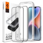 iPhone 13 / 13 Pro / 14 / 16e / 17e Kijelzővédő Üvegfólia - Spigen Glas.tR AlignMaster Full Cover x 2 db