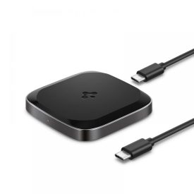 Spigen PF2004 PowerArc Vezeték Nélküli Qi Töltő 15W - Fekete   Spigen PF2004 PowerArc Vezeték Nélküli Qi Töltő 15W - Fekete