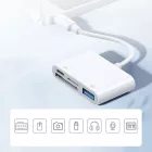Joyroom HUB Multifunkciós OTG Lightning Adapter - USB 3.2 / SD, TF / Lightning - Fehér