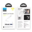 Joyroom HUB Multifunkciós OTG Lightning Adapter - USB 3.2 / SD, TF / Lightning - Fehér