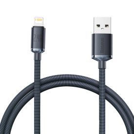 Baseus Crystal Shine USB-A - Lightning Kábel - 1.2m 2.4A - Fekete   Baseus Crystal Shine USB-A - Lightning Kábel - 1.2m 2.4A - Fekete