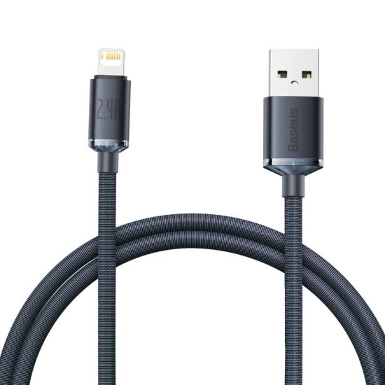 Baseus Crystal Shine USB-A - Lightning Kábel - 1.2m 2.4A - Fekete