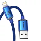 Baseus Crystal Shine USB-A - Lightning Kábel - 1.2m 2.4A - Kék