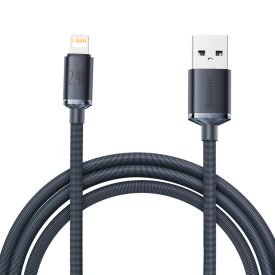 Baseus Crystal Shine USB-A - Lightning Kábel - 2m 2.4A - Fekete   Baseus Crystal Shine USB-A - Lightning Kábel - 2m 2.4A - Fekete