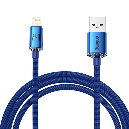Baseus Crystal Shine USB-A - Lightning Kábel - 2m 2.4A - Kék