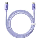 Baseus Crystal Shine USB-C - Lightning Kábel - 1.2m 20W - Lila