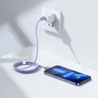 Baseus Crystal Shine USB-C - Lightning Kábel - 1.2m 20W - Lila