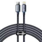 Baseus Crystal Shine USB-C - Lightning Kábel - 2m 20W - Fekete