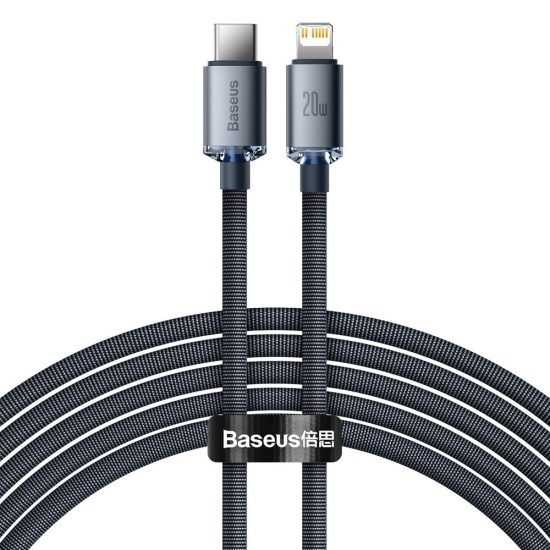 Baseus Crystal Shine USB-C - Lightning Kábel - 2m 20W - Fekete