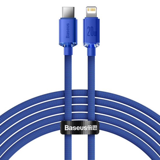 Baseus Crystal Shine USB-C - Lightning Kábel - 2m 20W - Kék