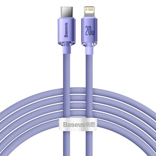 Baseus Crystal Shine USB-C - Lightning Kábel - 2m 20W - Lila