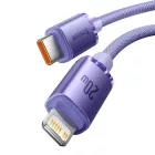 Baseus Crystal Shine USB-C - Lightning Kábel - 2m 20W - Lila