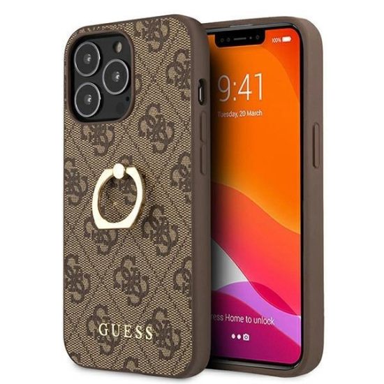 iPhone 13 / 13 Pro Tok - Guess 4G Ring - Barna