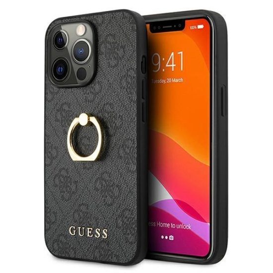 iPhone 13 / 13 Pro Tok - Guess 4G Ring - Szürke