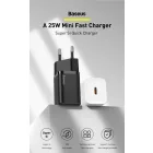 Baseus Super Si Hálózati Gyorstöltő 25W - USB-C - Fehér