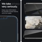 iPhone 13 Pro Max Kijelzővédő Üvegfólia - Spigen Glas.tR EZ Fit Privacy x 2 db