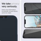 iPhone 13 / 13 Pro / 14 /16e / 17e Kijelzővédő Üvegfólia - Spigen Glas.tR EZ Fit Privacy x 2 db