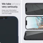 iPhone 13 / 13 Pro / 14 /16e / 17e Kijelzővédő Üvegfólia - Spigen Glas.tR EZ Fit Privacy x 2 db