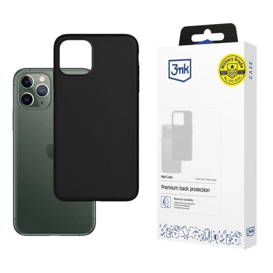 iPhone 12/12 Pro Tok - 3mk Matt Case - Fekete