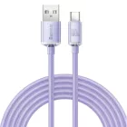 Baseus Crystal Shine USB-A - USB-C Kábel - 2m 5A 100W - Lila