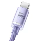 Baseus Crystal Shine USB-A - USB-C Kábel - 2m 5A 100W - Lila