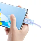 Baseus Crystal Shine USB-A - USB-C Kábel - 2m 5A 100W - Lila