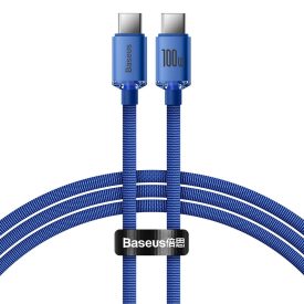   Baseus Crystal Shine USB-C - USB-C Kábel - 1.2m 5A 100W - Kék