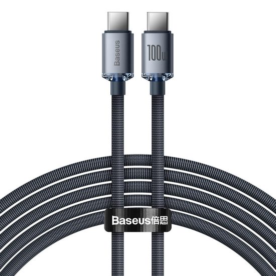 Baseus Crystal Shine USB-C - USB-C Kábel - 2m 5A 100W - Fekete