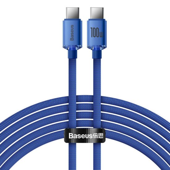 Baseus Crystal Shine USB-C - USB-C Kábel - 2m 5A 100W - Kék