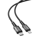 Acefast C1-01 USB-C - Lightning MFi PD Kábel - 1.2m 3A 30W - Fekete