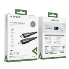 Acefast C1-01 USB-C - Lightning MFi PD Kábel - 1.2m 3A 30W - Fekete