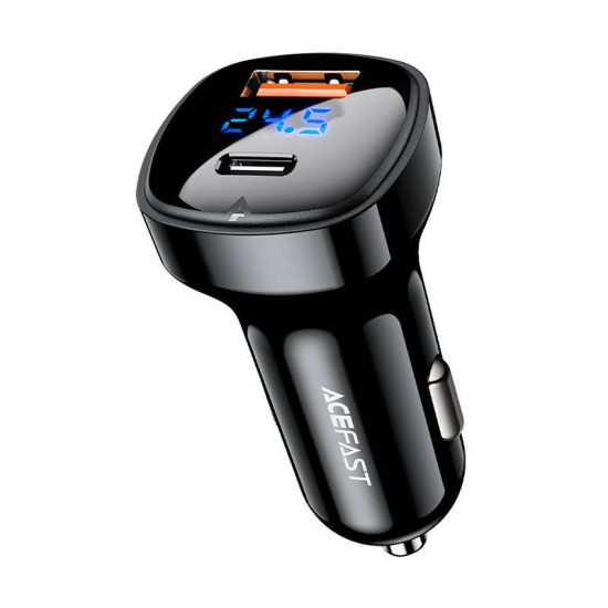 Acefast B4 Autós Töltő 66W - USB-C + USB-A - Fekete