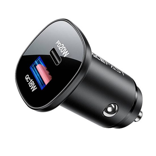 Acefast B1 Autós Töltő 38W - USB + USB-C - Fekete