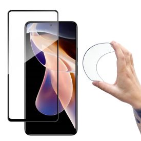   Xiaomi Redmi Note 11 Pro+ / 11 Pro Kijelzővédő Üvegfólia - Wozinsky Full Cover Flexi Nano Glass - Fekete Kerettel